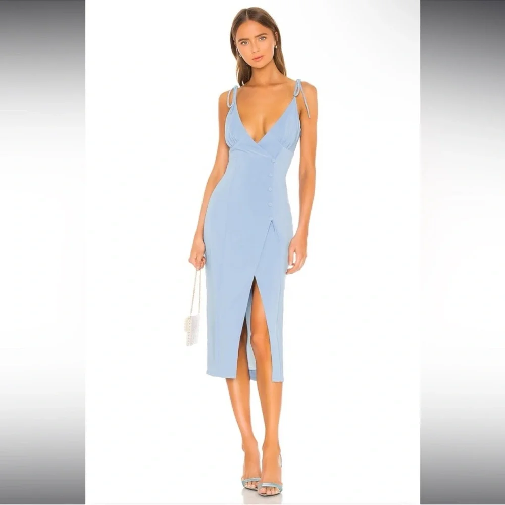 Camila Coelho Aaliyah Midi Dress in Periwinkle Blue XXS NWT - Picture 1 of 7